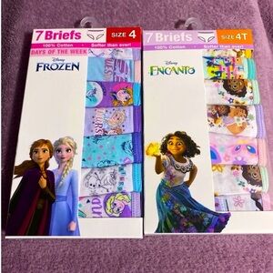 Girls Encanto & Frozen (2) 7 Pack Character Underwear, Size 4